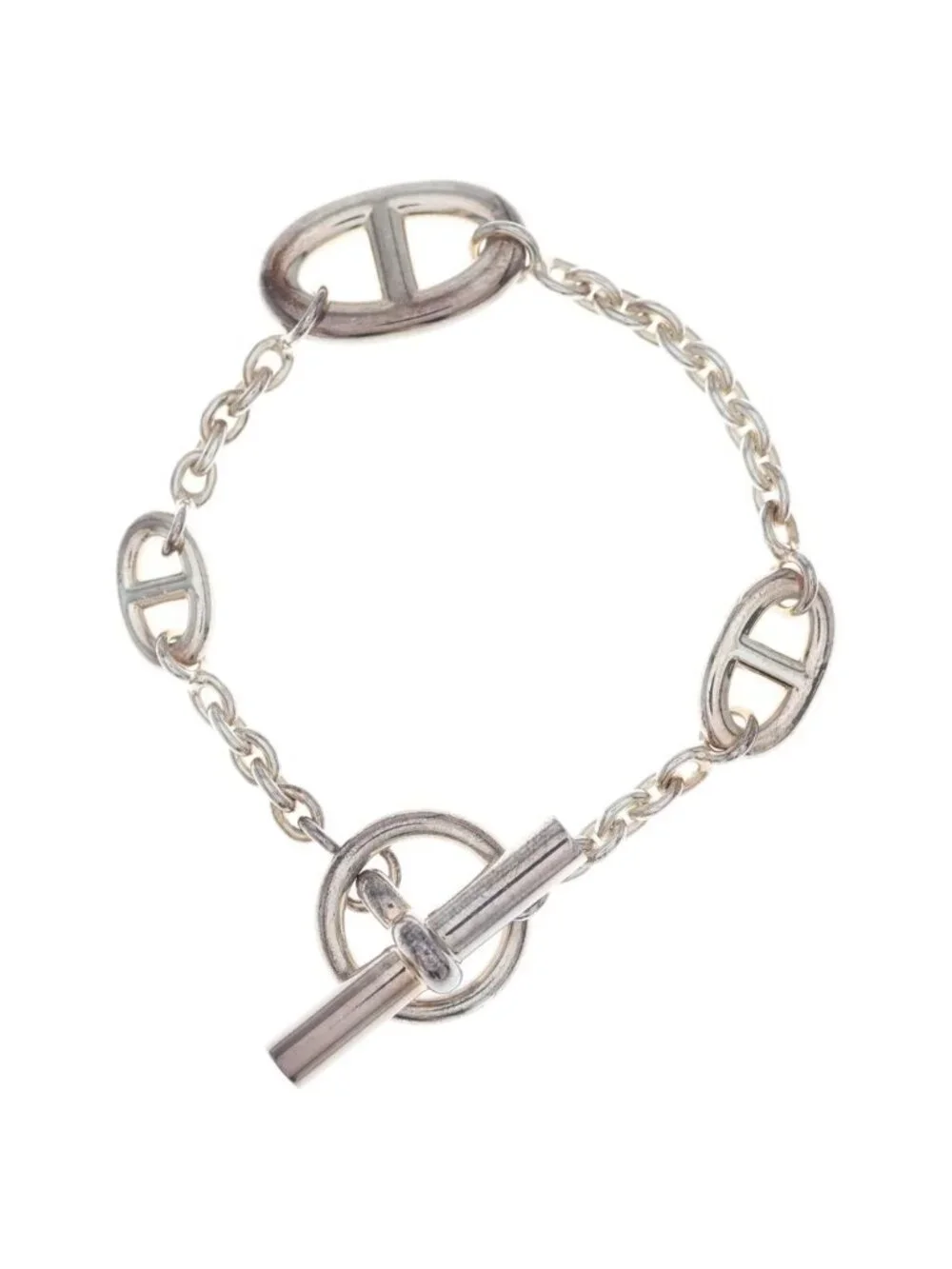 Hermes Chaine D'ancre Farandole Chain Bracelet Silver